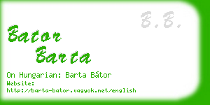 bator barta business card